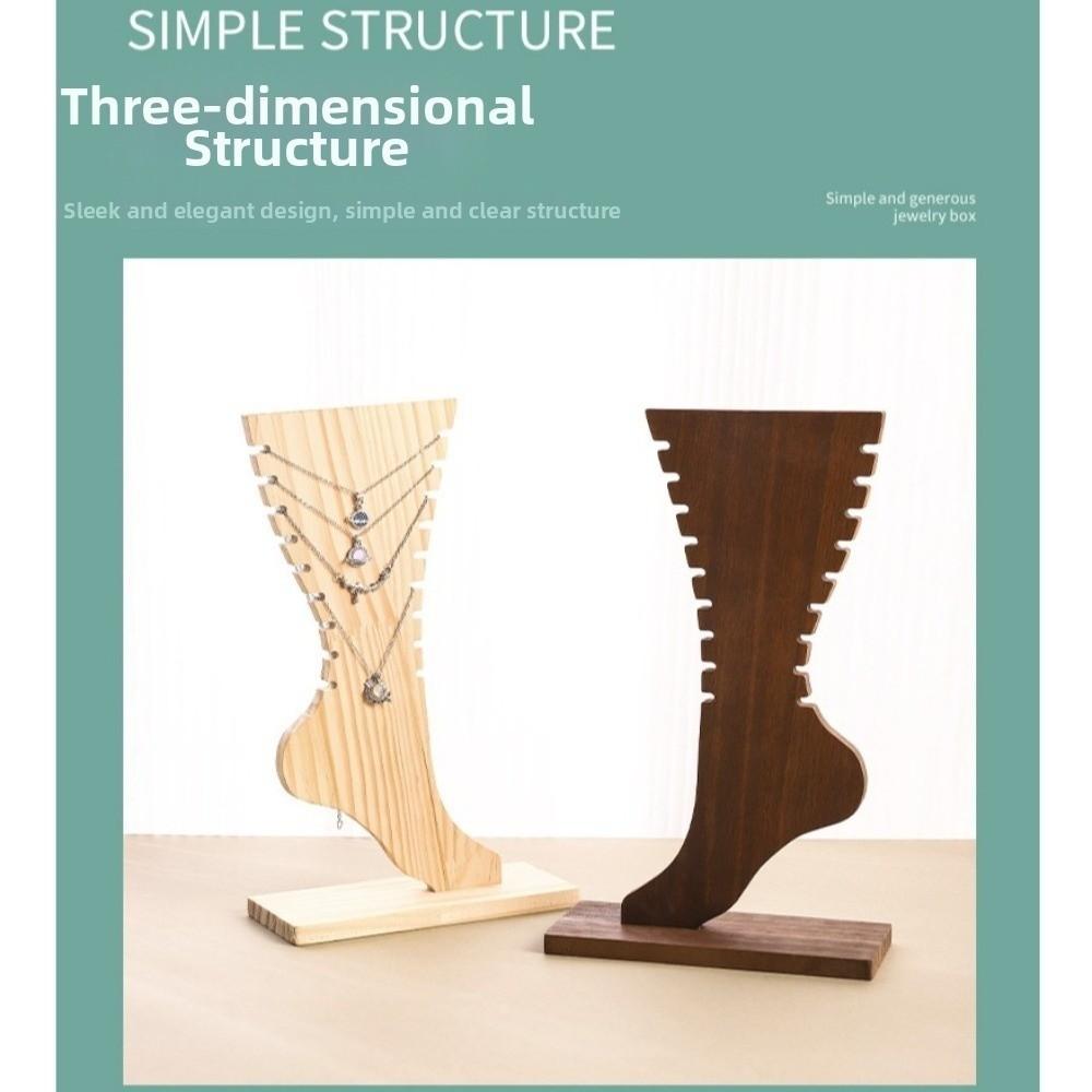 Creative Wooden Necklace Frame Foot Shaped Jewelry Storage Rack Jewelry Display Props  Tabletop
