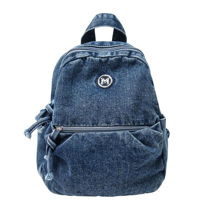 Mini Denim Backpack for Women – Compact Washed Jeans Style Bag – Perfect for Daily Use & Travel