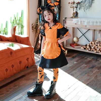 Halloween Children's Costume Pumpkin Parent-Child Witch Costume Maid Costume Princess Girl Baby Vampire Dress Girl