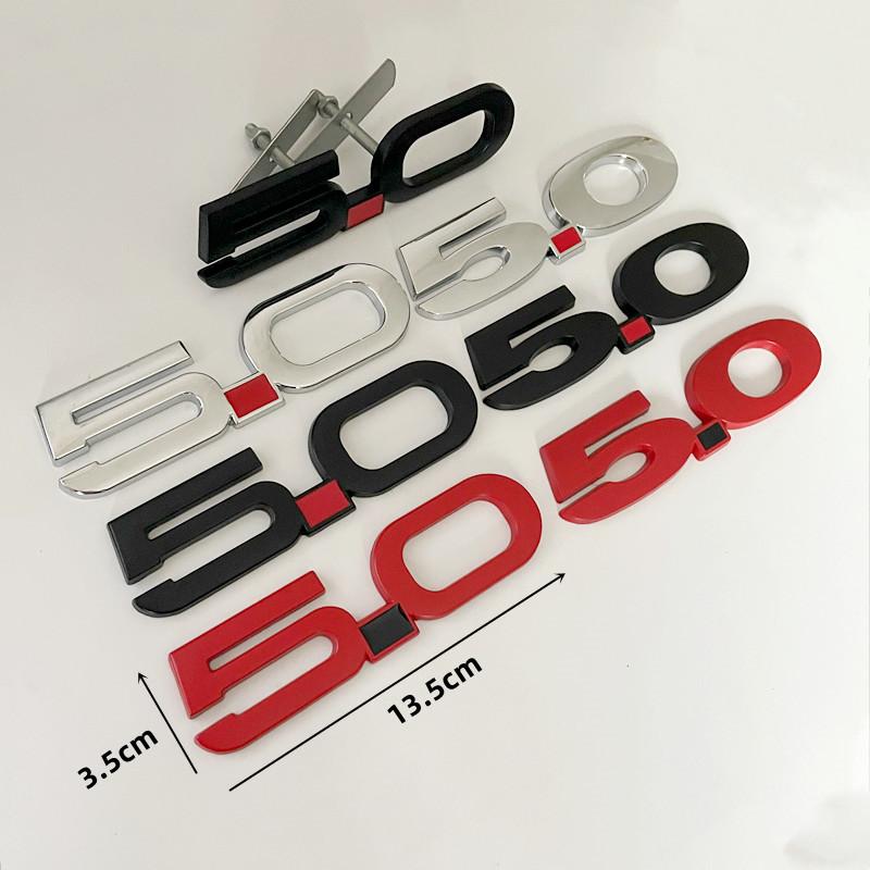 3D Metal 5.0 Logo Car Rear Trunk Body Decals Fender Emblem Badge Sticker For Mustang GT GT50 2021 2020 2019 2018