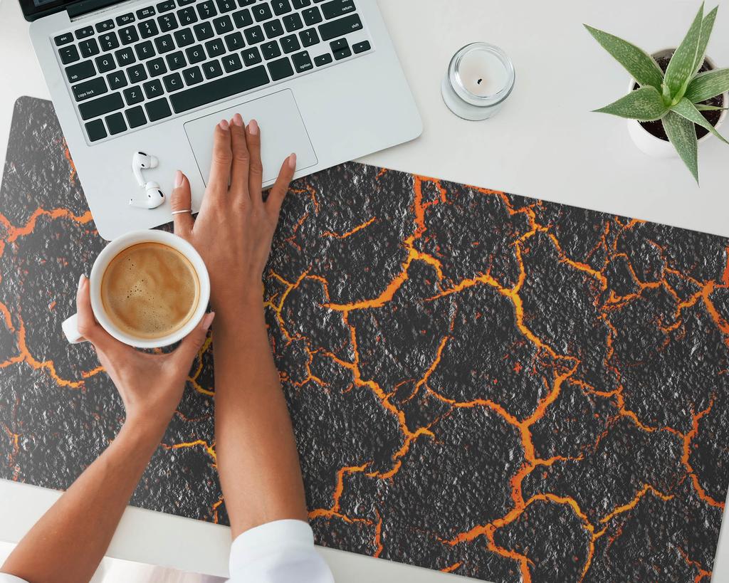 Universal Protective Mat for Computer Equipment Cracked Lava 100X50 Cm