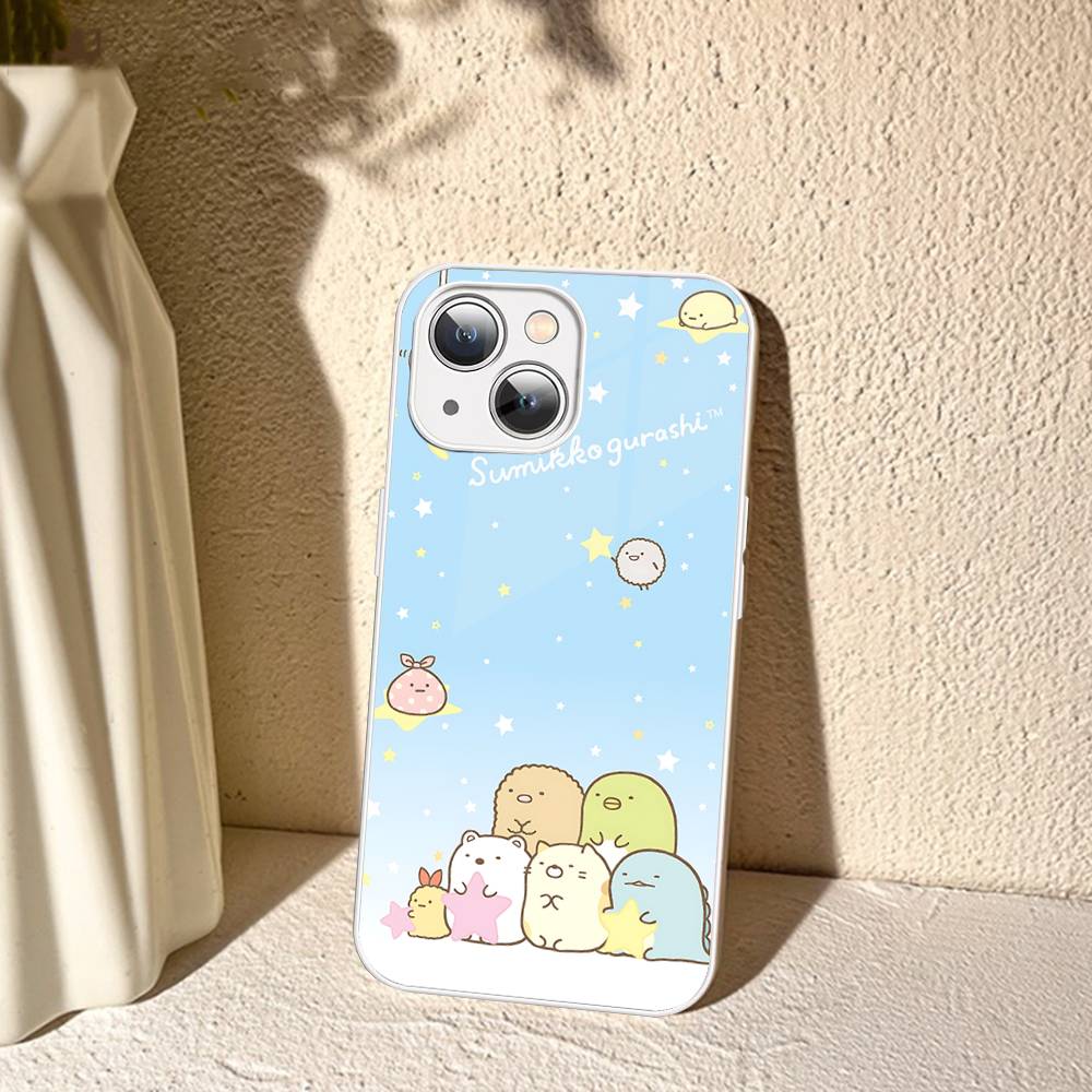 Cartoon S-sumikko Gurashi Tempered Glass For Iphone 14 13 12 11 Pro Mini XS MAX 14Plus X XS XR Cover