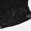 European & American One-Shoulder Lace Patchwork See-Through Cropped T-Shirt
