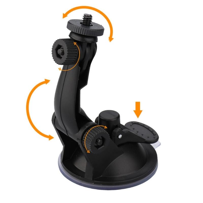 Rotatable Camera Holder For Dashboard Cameras Ensures Secure Attachment to Glass Surfaces During Driving