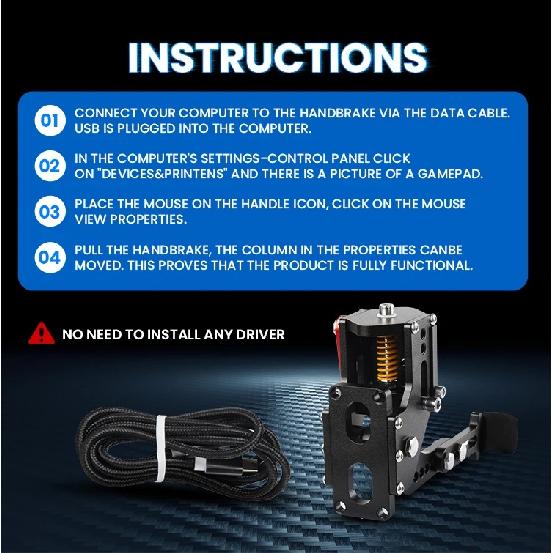 SIMSONN Brand Hand Brake For Logitech G29/g27/g25 PC Racing Game 16bit Hall Sensor USB SIM Handbrake