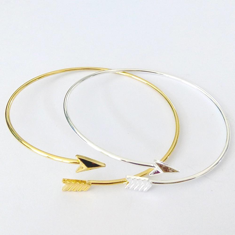 2pcs Jewerly Women Gothic Adjustable Open Bangle Arrow Bracelet Upper Arm Cuff