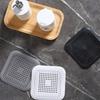 2Pcs Practical TPR Drain Hair Catcher Easy to Install Grey&Black Drain Stopper Durable Square Shower Drain Cover Bathroom