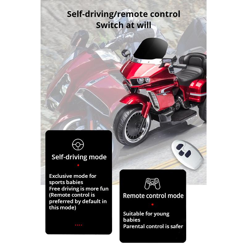 Children Dual Drive Electric Motorcycle Tricycle Oversized Toy Car Can Sit On Baby Battery Motorcycle