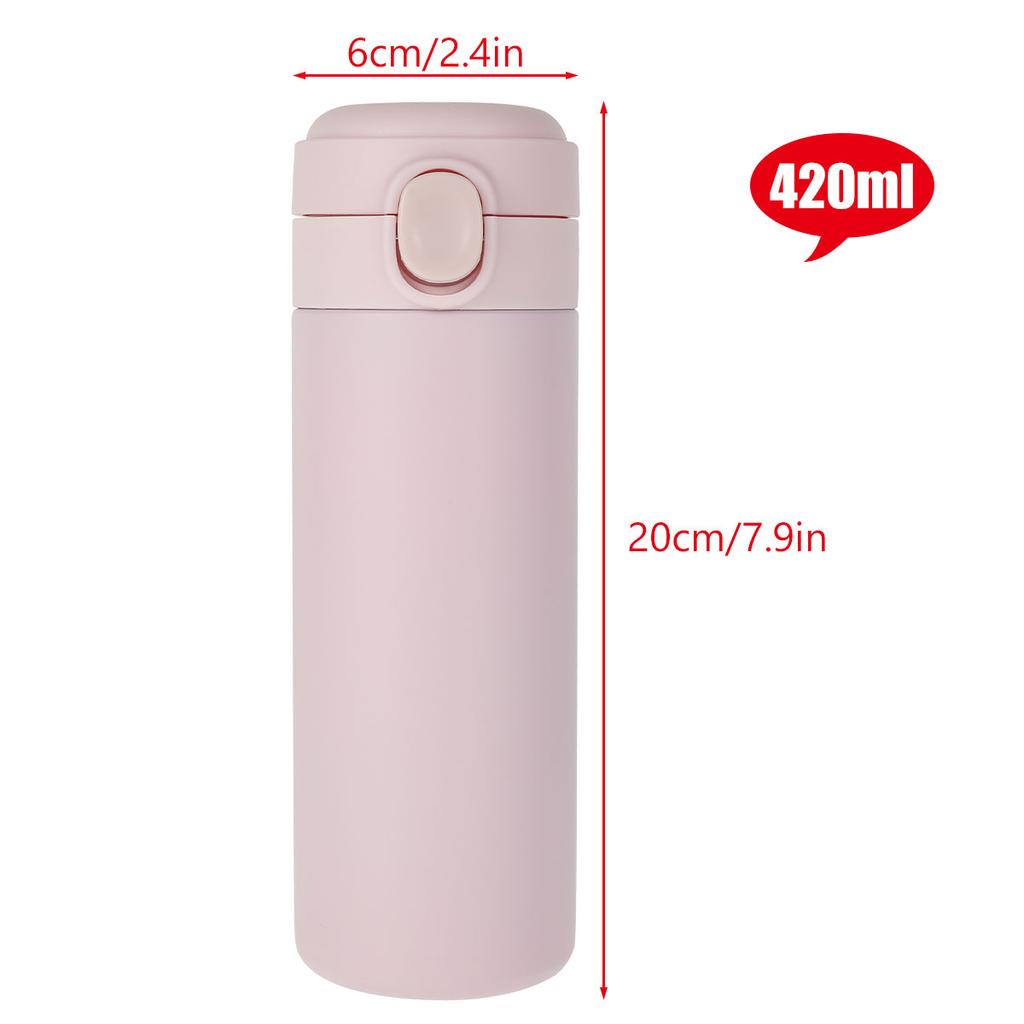450ml Stainless Steel Travel Cup with Leak-proof Lid Insulated Vacuum Travel Coffee Mug Pop-up Travel Coffee Cup for Household
