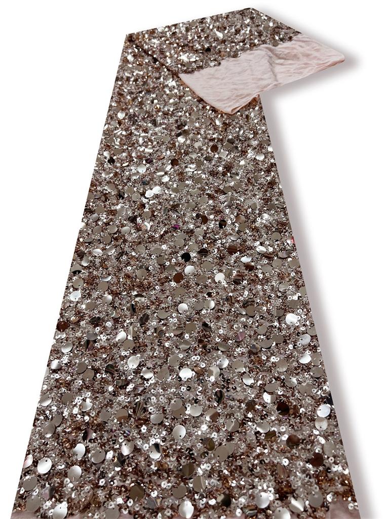 1 Yard 5+9mm Sequin Embroidery Lace Fabric for DiY Sewing Woman Wedding Dresses Clothes Fabrics Party Special Events Fabric