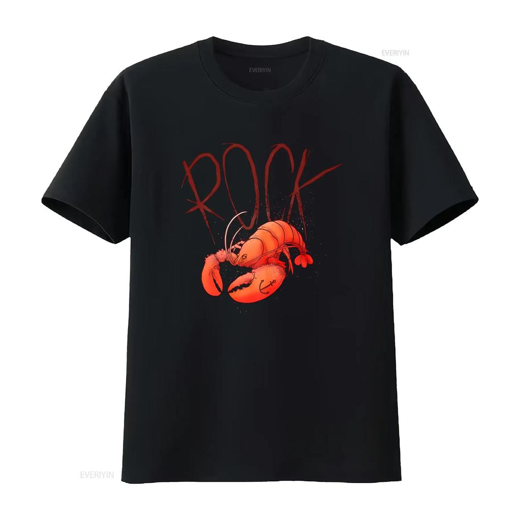 Lobster Rock T Shirt 100 Cotton Premium New Vintage Washed Unisex Comfortable Fashion Stylish Slightly Homme Stretched