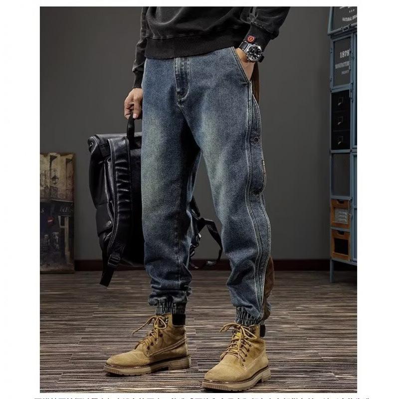 JYL Men s Harlan Jeans American Loose  Autumn Patch Cuffed Denim S бездна