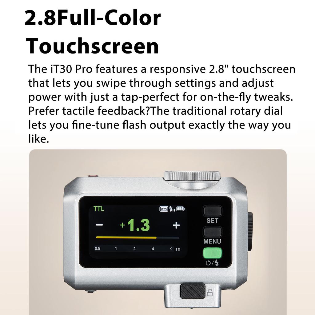 Godox Mini TTL Flashlight Wireless Touch Screen Portable Flashlight Compatible with Mirrorless Cameras External Flash