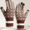 Winter Knitted Unisex Gloves Autumn Touchscreen Fleece Lined Thermal Thick Nordic Jacquard Walking Daily Wear Gloves