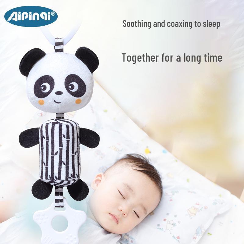 Aipinqi Baby Mobile Toy: Black & White Plush Hanging Ornament for Strollers (0-3 Years)