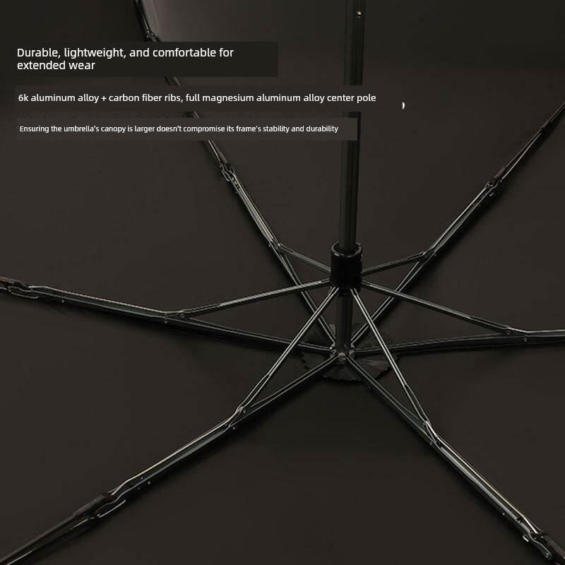 Carbon Fiber Umbrella, Light Luxury Carbon Fiber Frame, Large Size, Ultra-Light Sun Protection Umbrella, Dual-Use for Sun and Rain, Black Coating