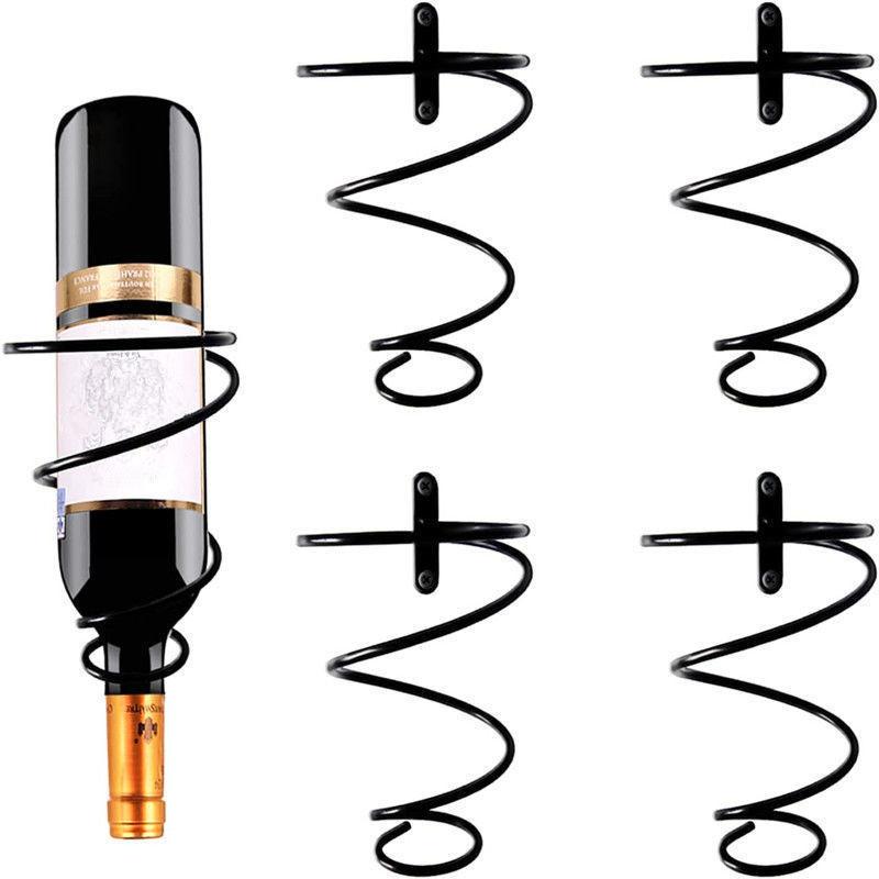 Hanging Spiral Type Red Wine Bottle Rack Wall Mount Wine Bottle Display Rack Wine Storage Rack Simple Home Counter Decoration