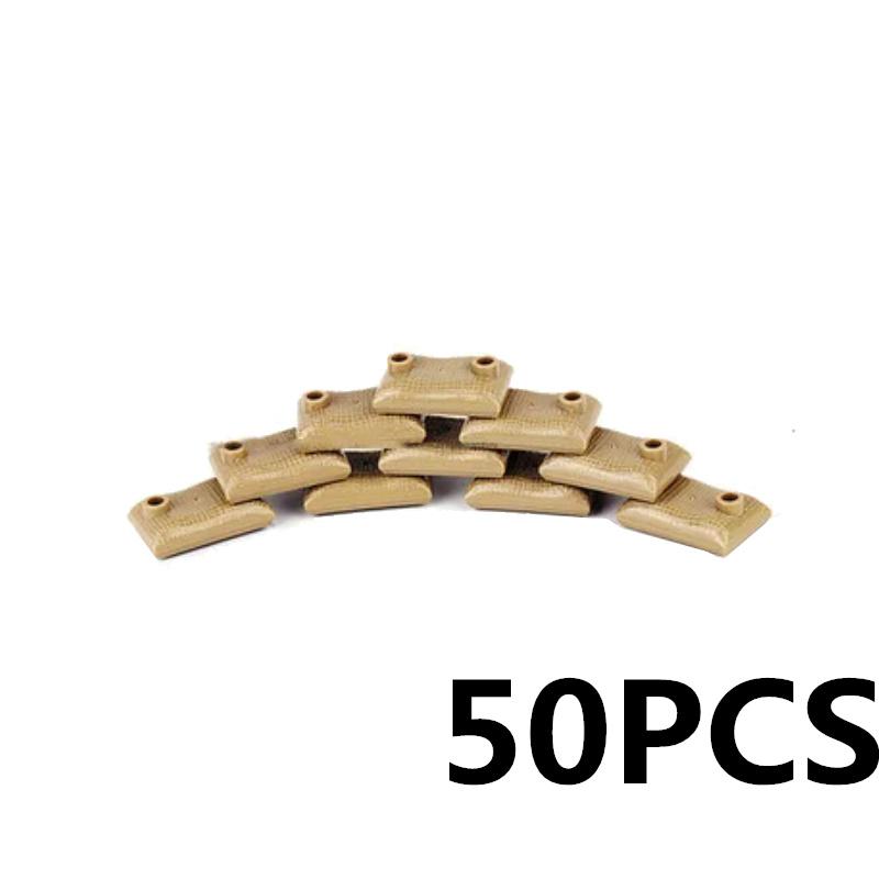Military MOC Sentry Building Block Soldier Sandbag Fence Cannon Shell Barbed Wire Weapon Rack Training Field Watchtower Toy K018