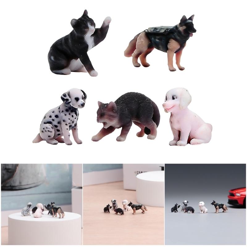 1/64 Scale Resin Pet Statue 3D Print Dog/Cats Shape Figurine Handmade Miniature Model Ideal For Home Display