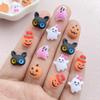 30Pcs New Cute Resin Halloween Pumpkin, Ghost, Cat Series Flat Back Ornament Jewelry Making Manicure Hairwear Accessories