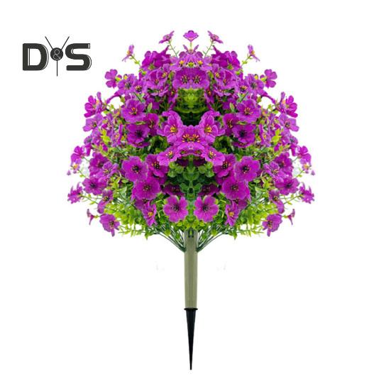 Artificial Boxwood Topiary Ball Tree with Ground Stake UV Resistant Weather-proof Faux Greenery Violet Shrubs Outdoor Garden Porch Patio Fake Boxwood