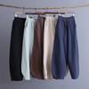 Ethnic Style Spring and Summer Cotton and Linen Bloomers, Japanese Meditation Clothes, Elastic Waist, Loose and Thin Trousers
