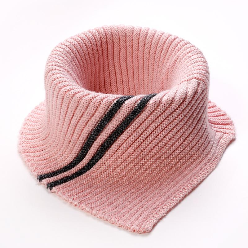 

Cashmere Knitted Triangle Ring Scarf Women Autumn Winter Wool Neck Warmer Korea Fashion Neckerchief Stripe Soft Fake Collar One Size