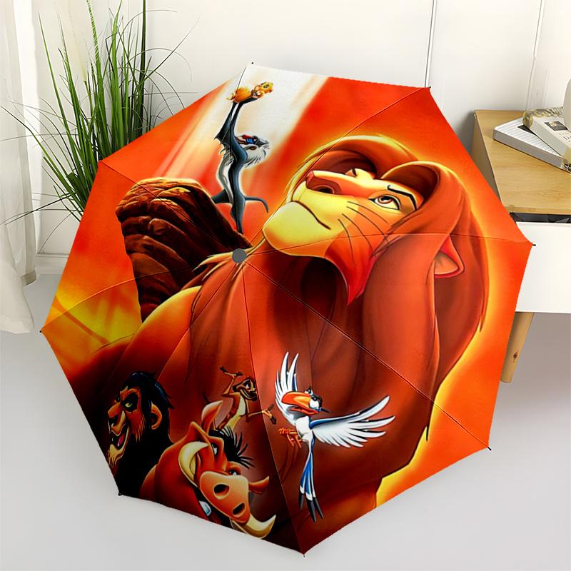1pc The Lion King Fully Automatic Folding Portable Umbrella, 8 Steel Frames, Three-Fold Design, Suitable for All Seasons, Suitable for Outdo