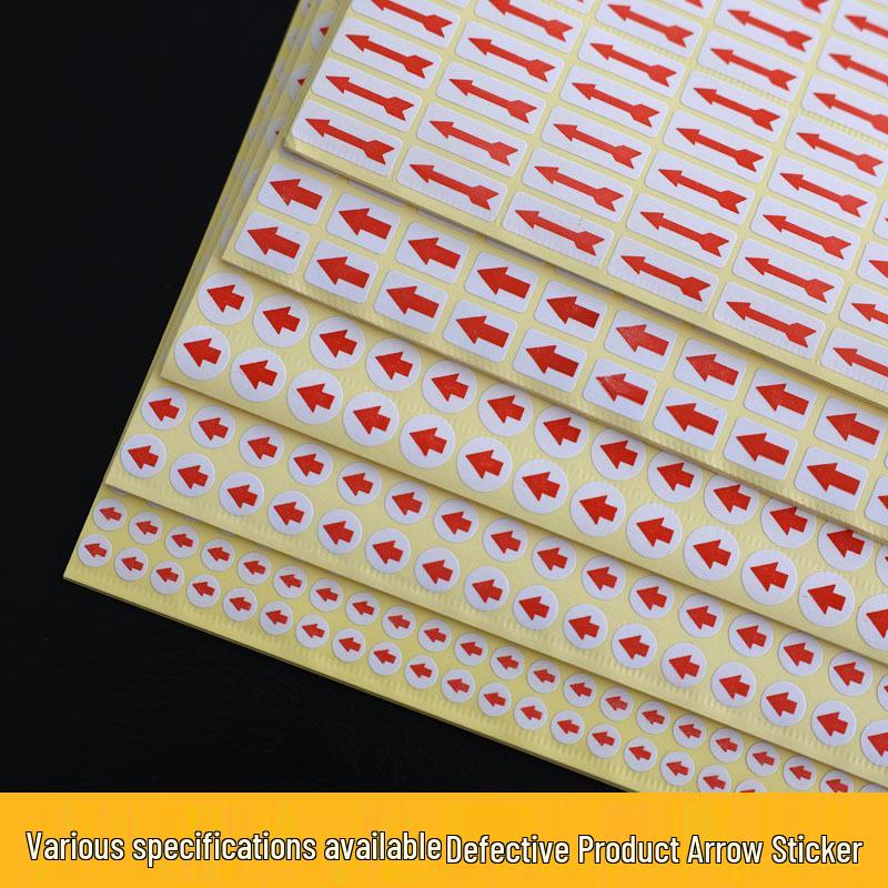 Red Arrow Defective Product Label - Rework Indicator Sticker