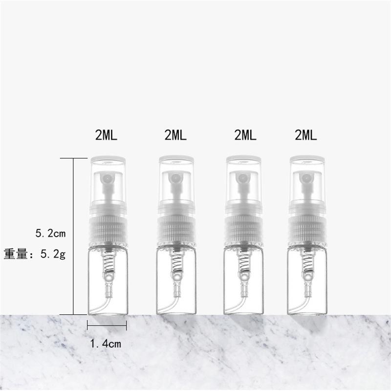 10/50 STÜCK 2ML Schwarz Klar Reise Nachfüllbare Flasche Glas Parfümflasche Sprühflasche Sprühpumpe Flasche Reagenzglas