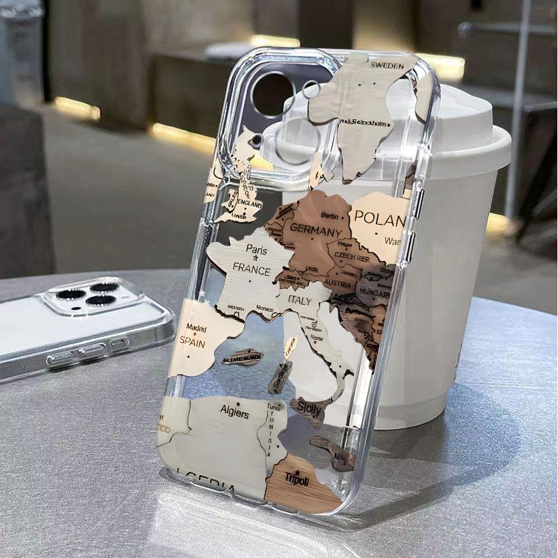 Map of Europe Phone Case for iPhone 17 Air 16 15 14 13 12 11 Pro Max Plus Mini Xs X 8 7 Soft Transparent Cover Fundas Accessory