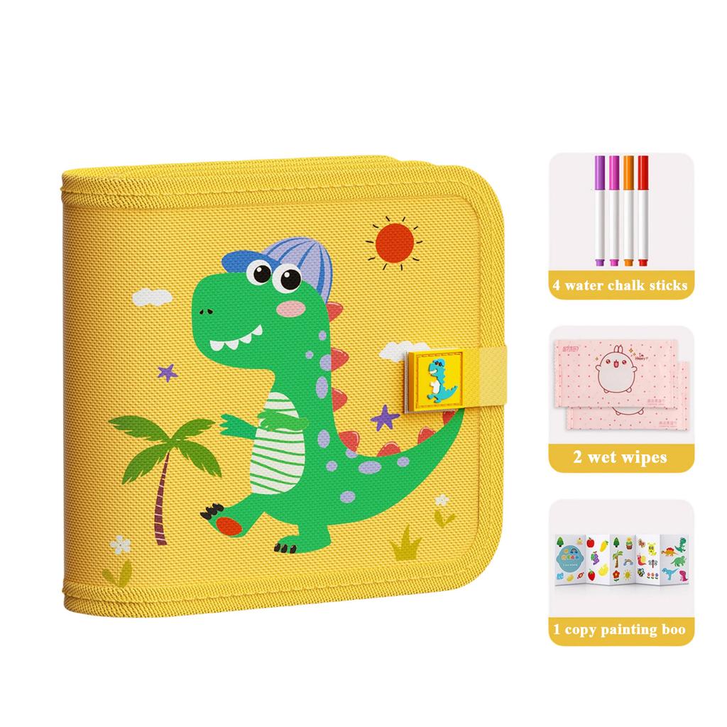 Portable Drawing Board for Kids with Water Chalk Sticks Wet Wipes and Copy Painting Book Educational Creativity Toy for Toddlers and Preschoolers
