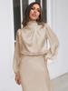 Elegantes Satin Langarm Abendkleid für Damen - Sommer 2023 Kollektion