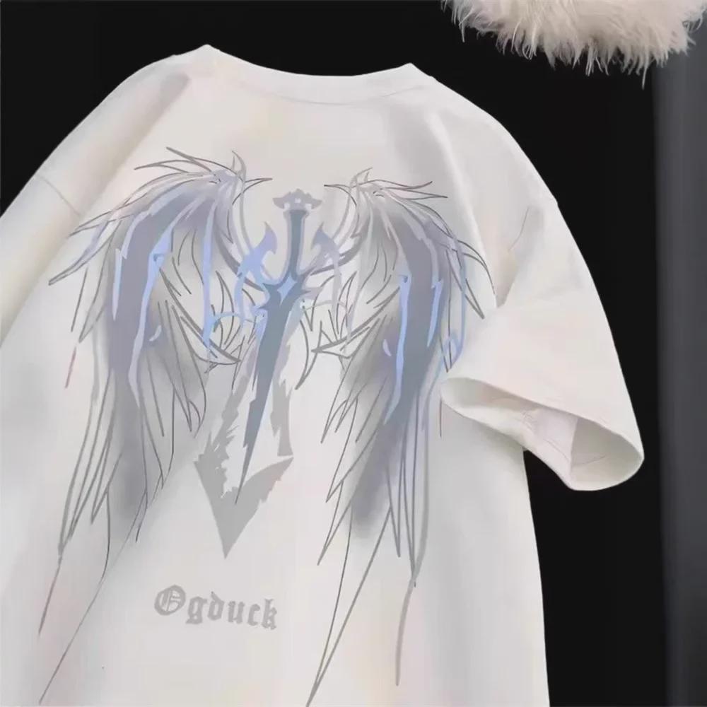 Herren Retro Flügel Rundhals Kurzarm T-Shirt