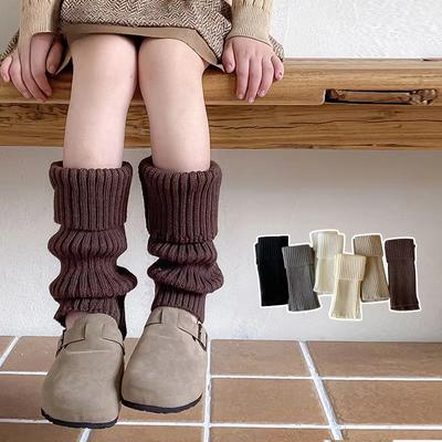 Kinder Herbst Winter Schulsocke Gestapeltes Design Koreanische Mode Kinder Stulpen Maillard Verdicken Gestrickte Mid-Calf Socke