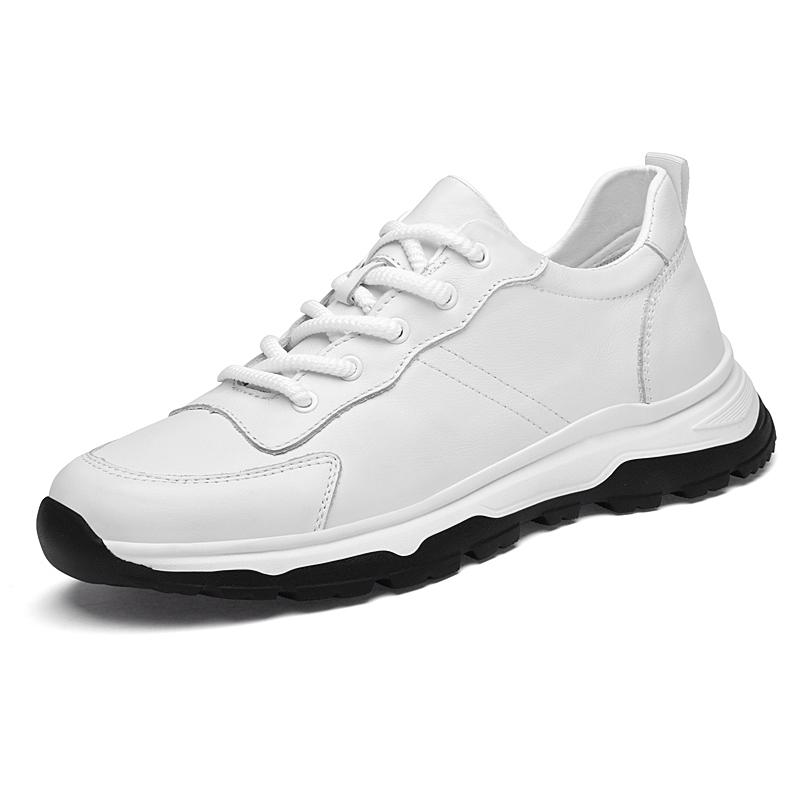 

Leather Male Outdoor Footwear Walking Shoes Mens Vulcanize Shoes New Business Shoes Stylish Lightweight Sports Sneakers 44 білий