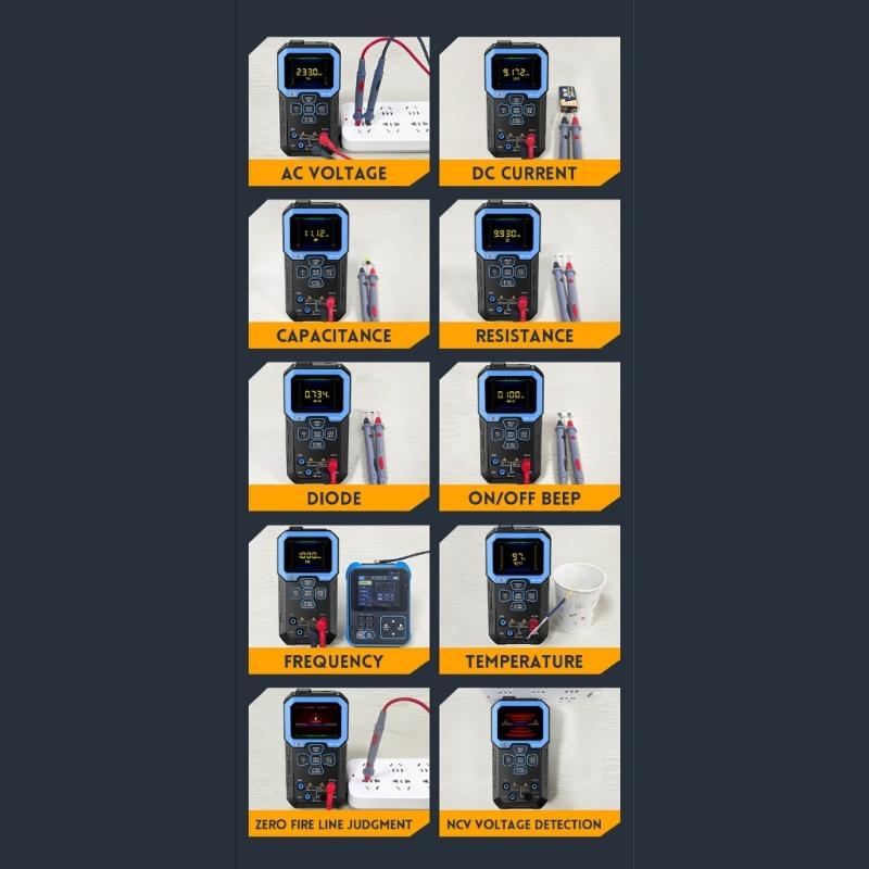 Multimeter Voltage Tester Ohmmeter with TFT Color Display for Live NCV Capacitance Live Test Battery Operated(Included)