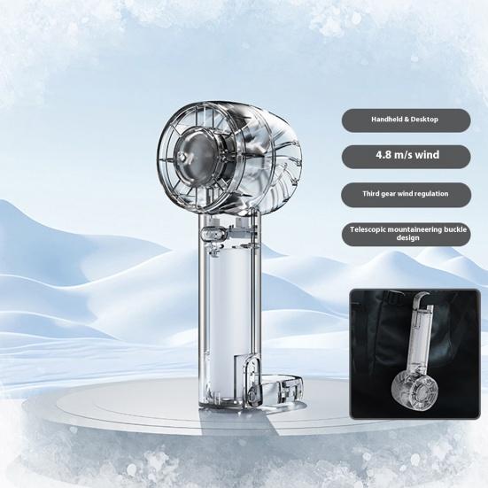 Yousheng Transparent Handheld Fan 3 Speed Adjustable USB Rechargeable Summer Cooling Fan Portable Travel Outdoor Mini Personal Fan