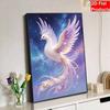 DIY Perlenkunst Phönix Malset 5D Kristall Strass Stickerei für Schlafzimmer Wohnzimmer Wanddekoration Handgemachtes Bastelset