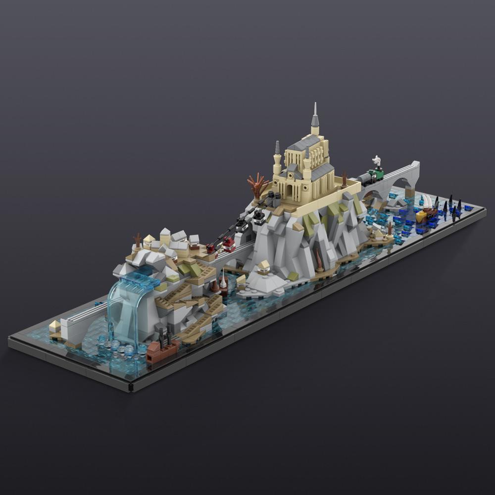 MOC Islands Architecture Building Blocks Model Isolated island on the sea Creative Bricks Assembly Toys Children Birthday Gifts