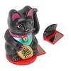 Solar Energy Powered Wealth Welcoming Cat with Waving Arm 6 Inch Lucky Money Cat Decoration for