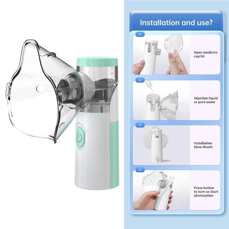 Portable Nebulizers Humidifier Handheld Inhaler Respirator Atomization Machine for Adults and Children Easy to Use