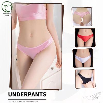 String taille basse soyeux et doux pour la peau: Culottes triangle pour femmes sexy, respirantes et super hot