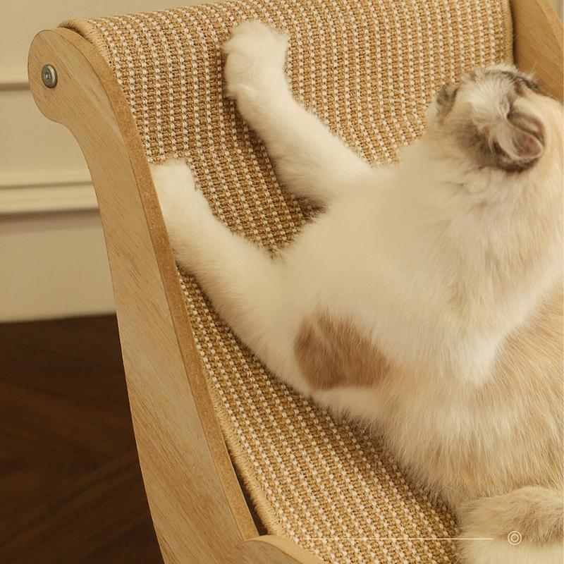 Cat Chair Elegant Sturdy Cat Rocking Chair Sisal Cat Lounge Chair Pet-Friendly Multi-Functional Cat Scratcher Cat Scratch Chair