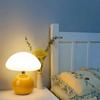 French cream mushroom table lampUSB tri colordimmable bedsidebedroom high-endwarm atmosphere sleepnight lampLED small table lamp