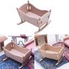 1:12 Dollhouse Wooden Baby Cardle DIY Miniature Dollhouse Furniture Accessories