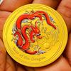Australia coin, the Chinese zodiac, the the Year of the Loong, gilding, color printing commemorative medals, playing craft, decorations