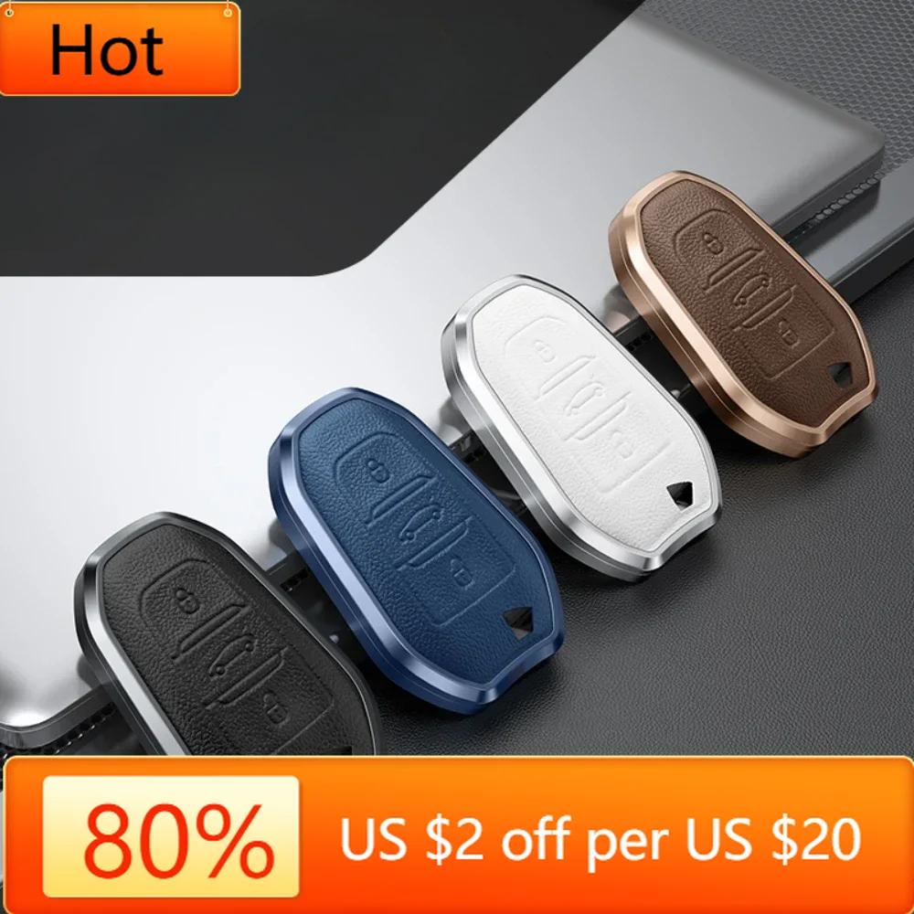 Interior Mouldings Leather Car Remote Key Case Cover Shell For Peugeot 308 408 508 2008 3008 4008 5008 Citroen C4 C4L C6 C3-XR P