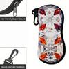 2D-Vibrant Red Crystal Gemstone Pattern Eyewear Pouch, Sunglasses Case, Protective Portable Glasses Holder, Zipper Travel Storage Box for Women