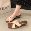Fashion Shoes Woman 2025 On A Wedge Female Slippers Heeled Mules Square Toe New High Retro Scandals Slides On A Wedge Female Shoes Slipp